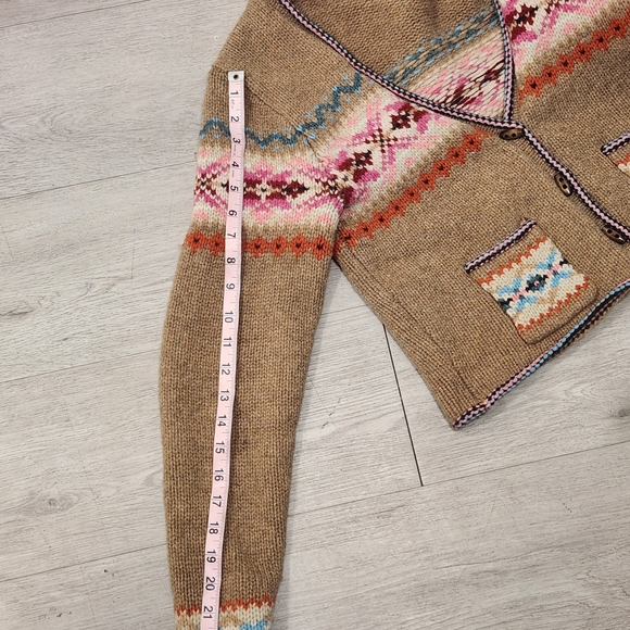Women's Multicolor Knit Cardigan Sweater Button Closure, Cottage Core. Cozy Nook - Picture 7 of 7